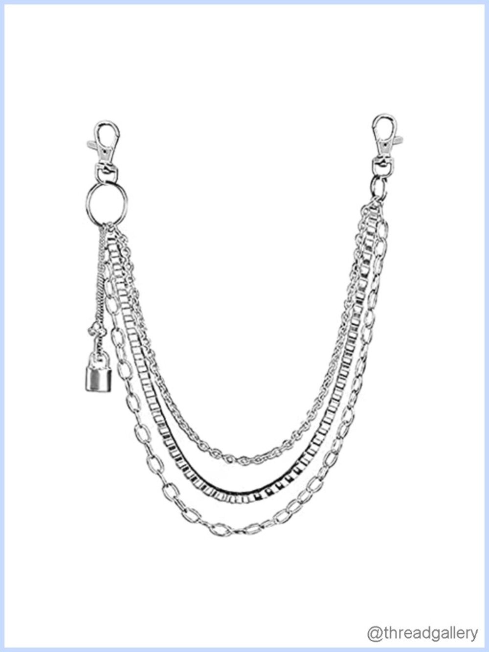 Pants Chain 3 Layer Punk Pocket Chains Hip Hop Rock Jeans Wallet Silver Metal